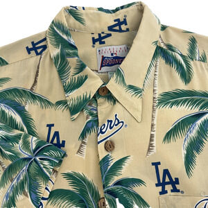 Los Angeles Dodgers Rehn Spooner Shirt Mens MLB Baseball Hawaiian Button‎ XL